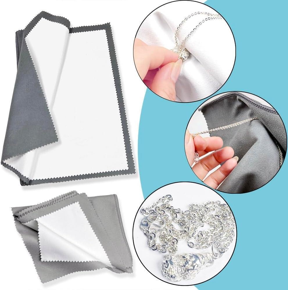 4pcs Polishing Cloth Large Cleaning Cloths for Gold Silver and Platinum Jewelry,