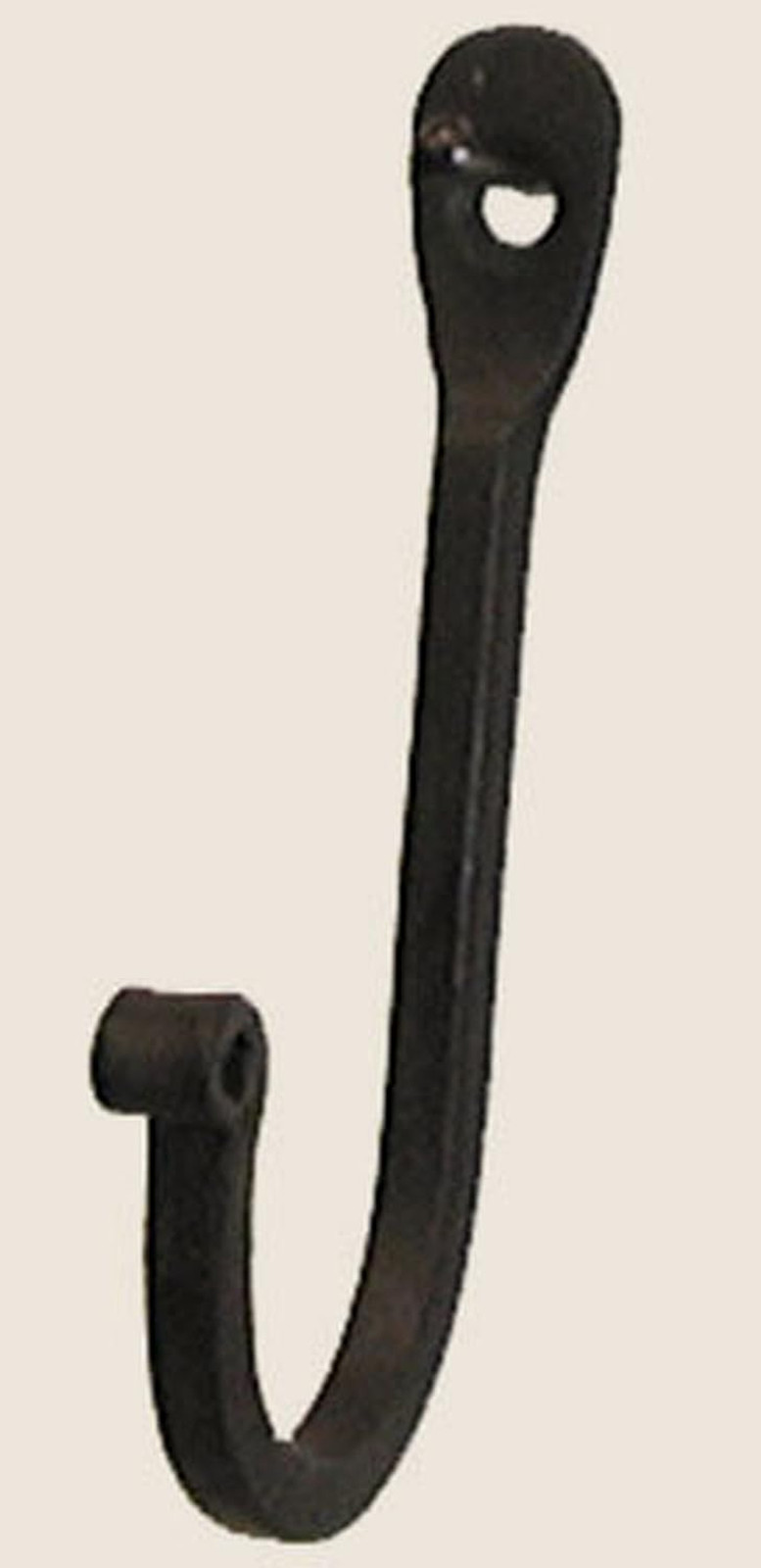 Vintage Hand Forged Iron Classic Early American Plain Hook Black (Set of 12)