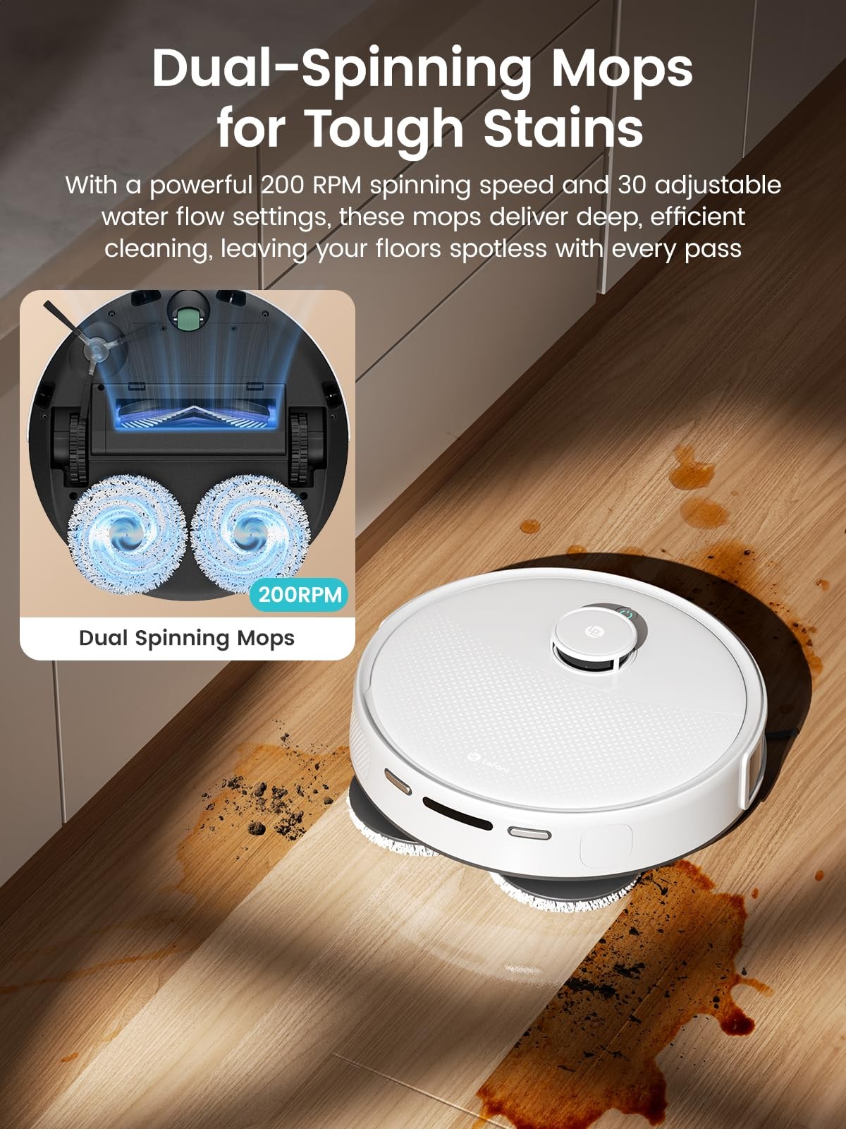 LiDAR Robot Vacuum and Mop, 12000Pa Suction, 90-Day Self-Emptying, Obstacle A…