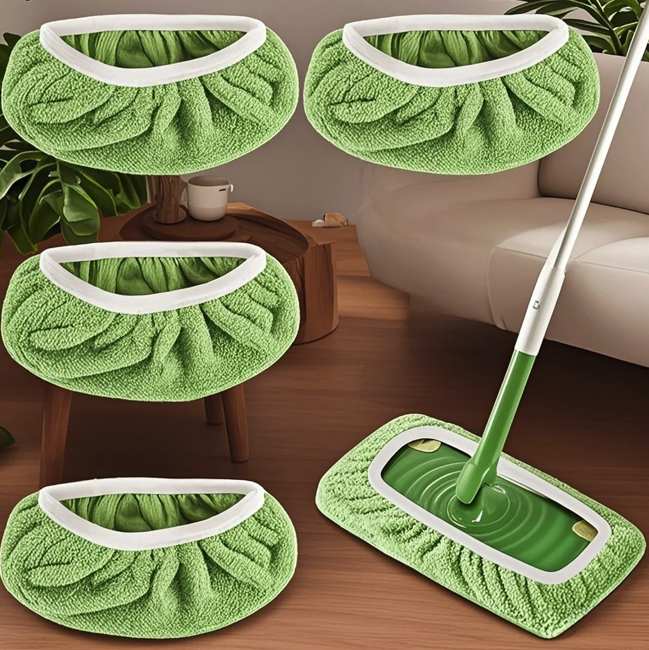 4pcs Reusable Mop Pads Microfiber High Absorbent Cleaning Pads – NEW