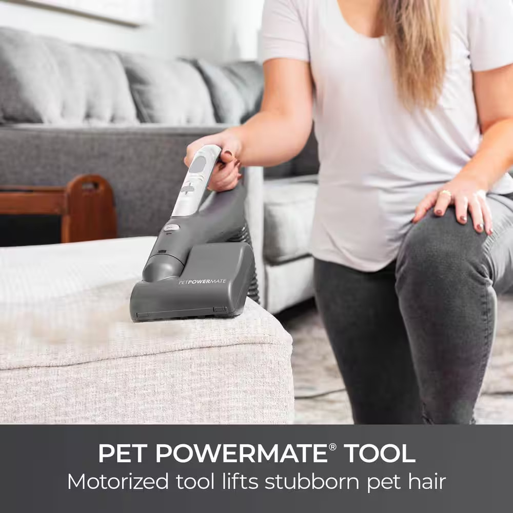 POP-N-GO Bagged Corded HEPA Multisurface Gray Canister Vacuum with Hair Eliminat