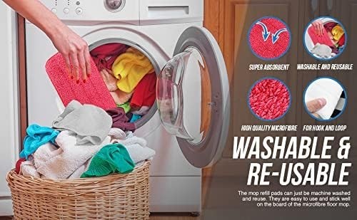3 Pack Microfiber Mop Pads, Compatible with Rubbermaid Reveal, Swiffer, Libman