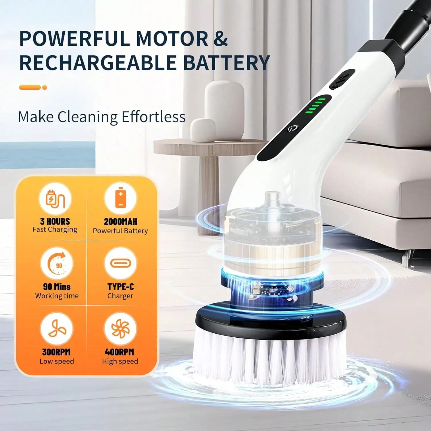 9-in-1 Electric Cleaning Brush Electric Spin Cleaning Scrubber Cleaning Tools