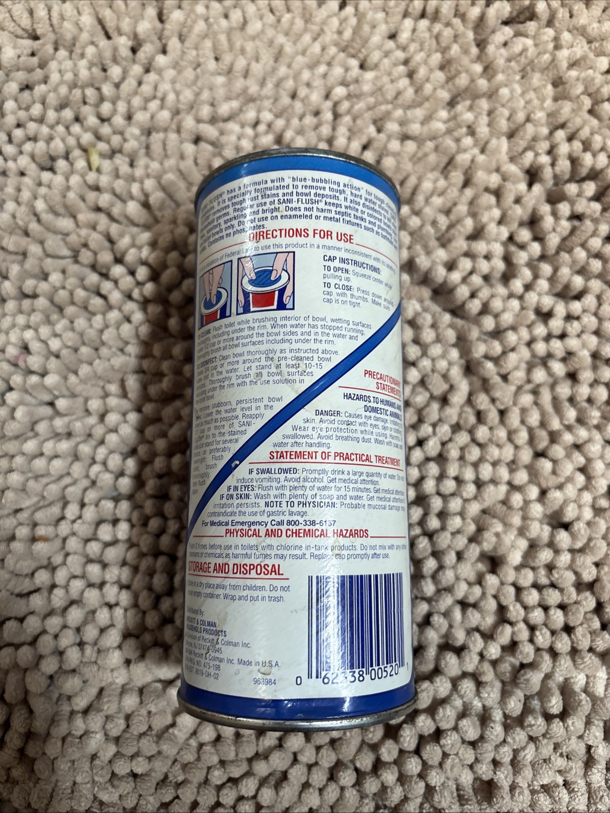 1X Sani-Flush Crystals Toilet Bowl Cleaner 20oz NEW RARE 1994