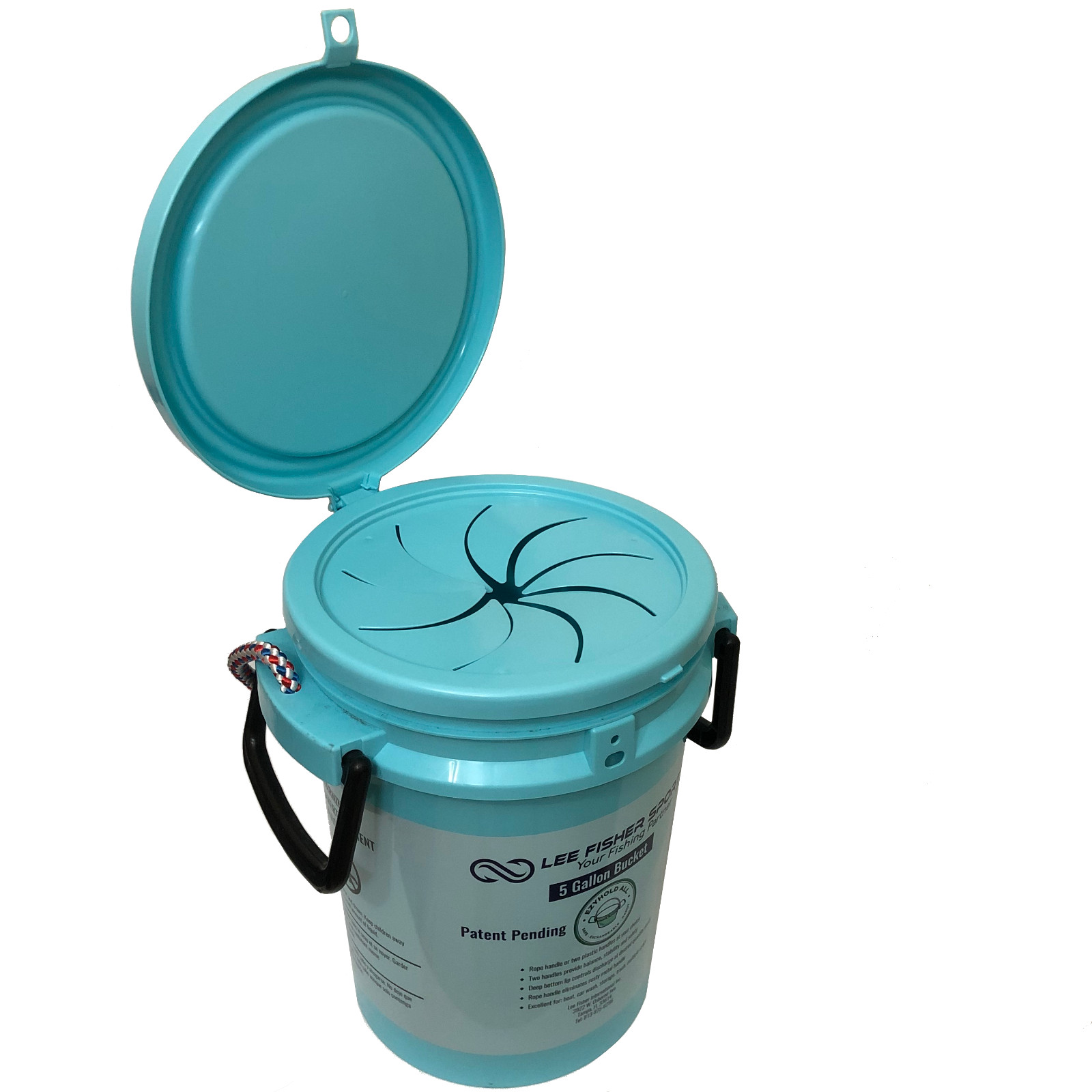 LEE FISHER SPORTS Trash Can with lid, cover and 5 gallon bucket with rope