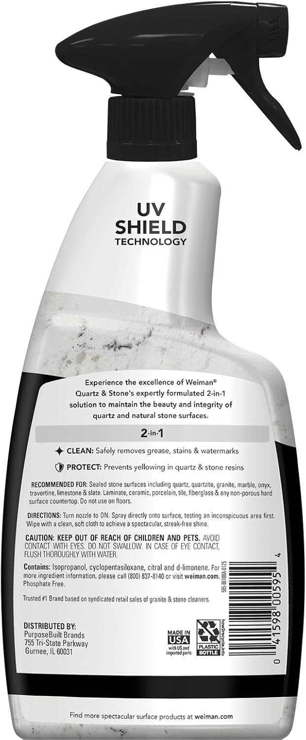 Citrus-Scented Quartz Countertop Cleaner – 24 Oz Bundle with Microfiber Cloth