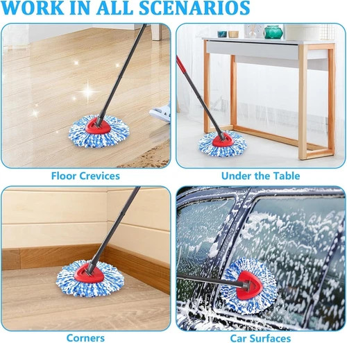 2 Pack Spin Mop Refills O-Cedar Rinse Clean 2-Tank System Replacement Heads
