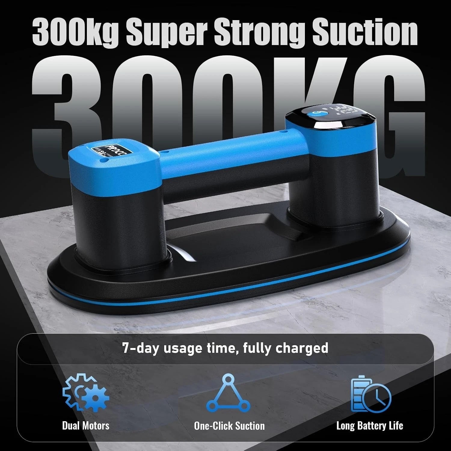 Electric Vacuum Lifter for Tiles, Glass & Marble – 12h Runtime, LCD Display