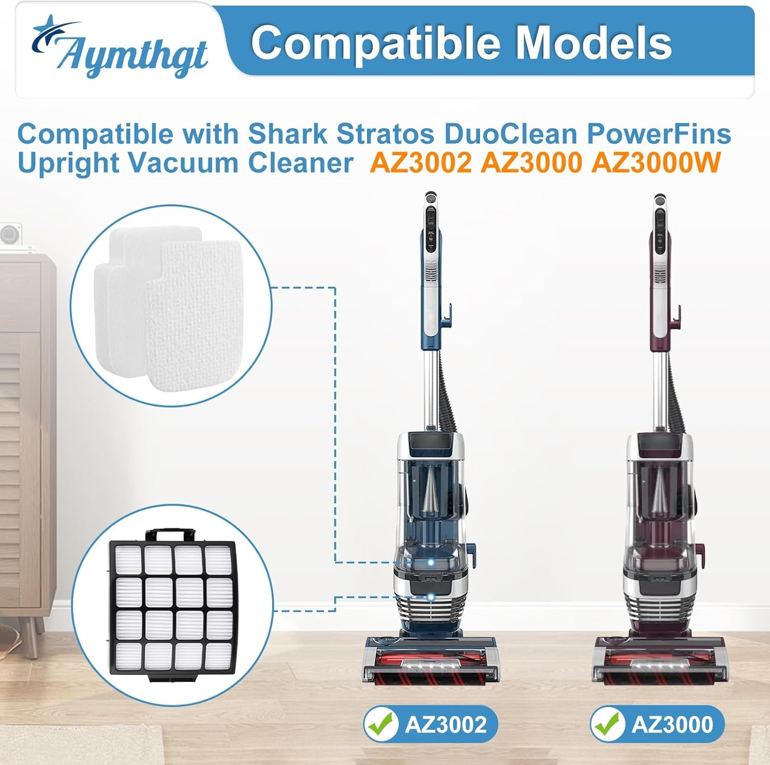 AZ3002 Replacement Filters for shark AZ3002 AZ3000 AZ3000W Upright Vacuum Part