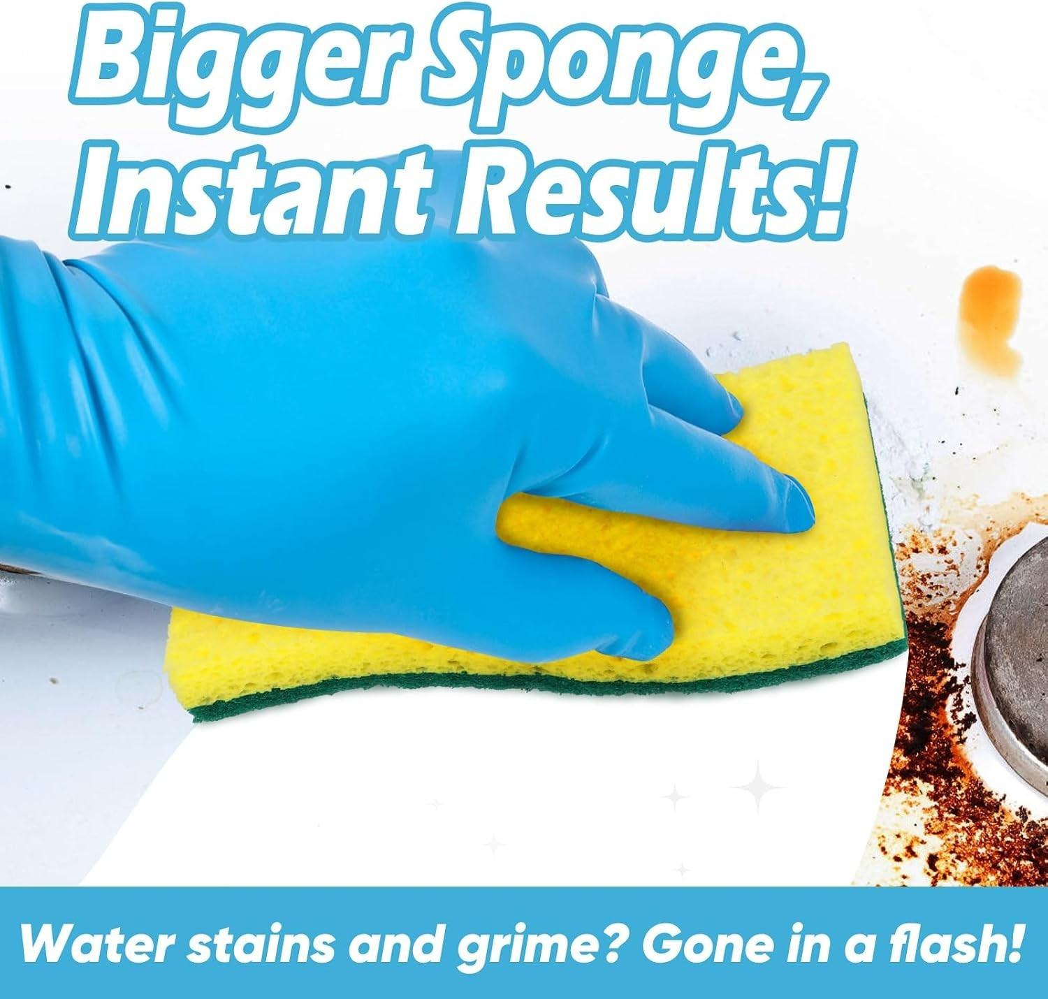 Dual-Sided Extra Large Scrub Sponges – 6 Count for All Surfaces and Cookware