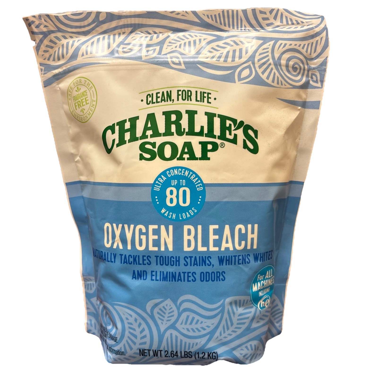 Charlie’s Soap Oxygen Bleach Powder, Color Safe Chlorine Free, 2.64 LBS