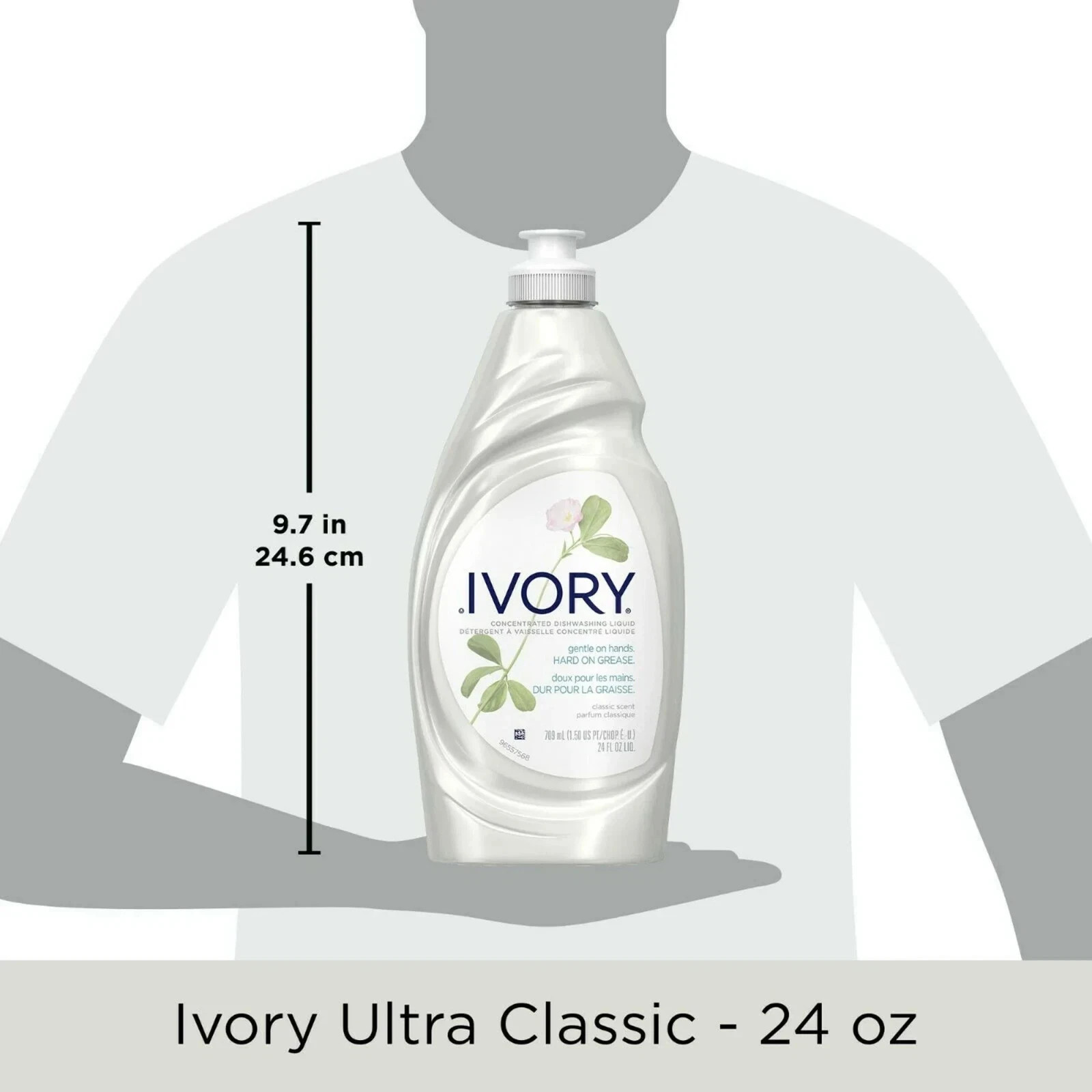 (2 pack) Ivory Ultra Concentrated Liquid Dish Soap, Classic Fresh Scent 24 fl Oz