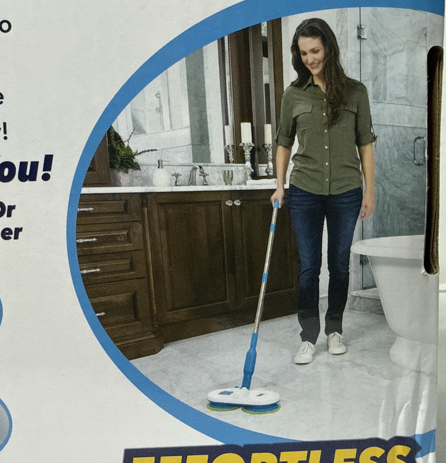 Floor Police Cordless Motorized Spin Mop by BulbHead As Seen on TV New in box