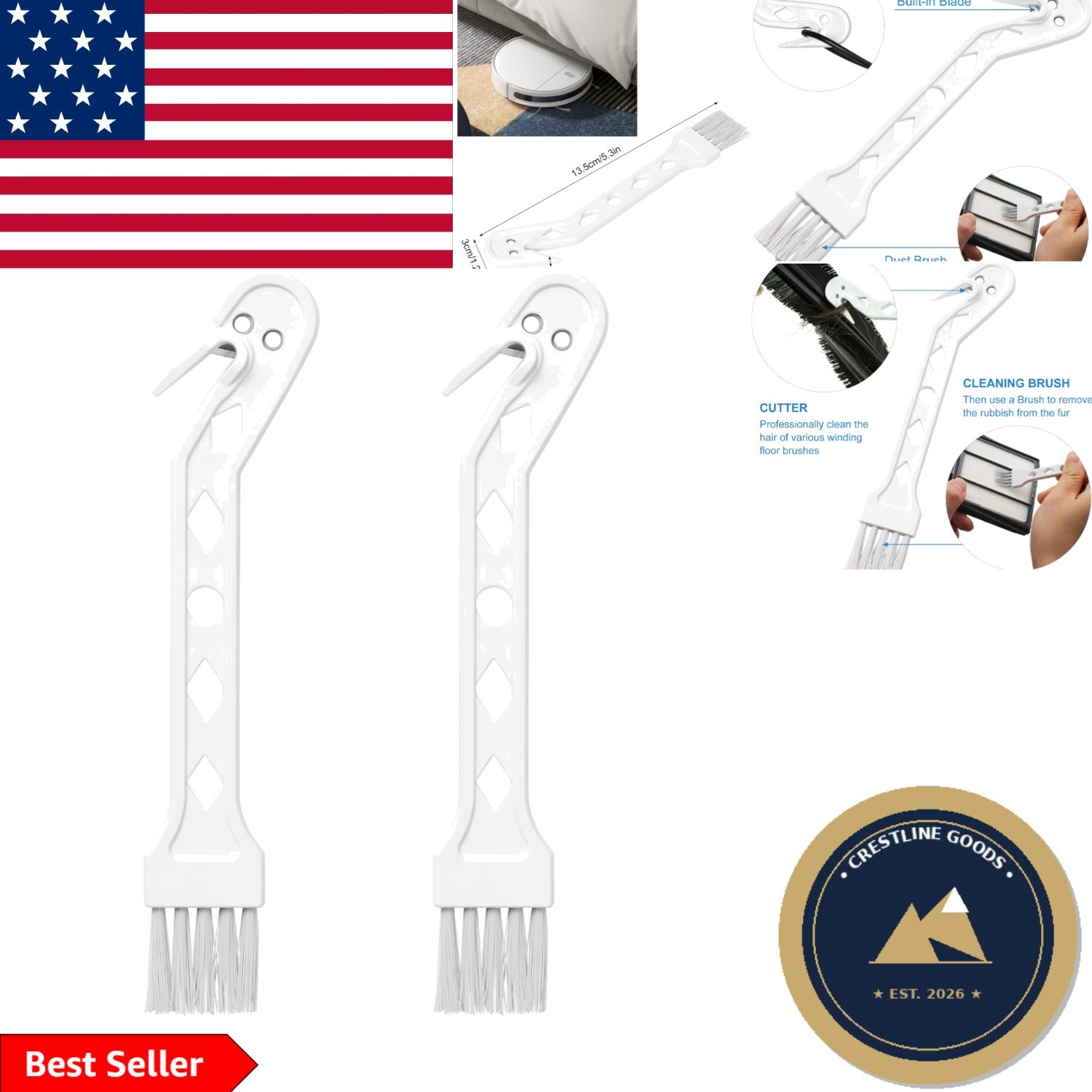 Dust Brush for Xiaomi/Shark/Dreame Vacuums – Boost Cleaning Efficiency