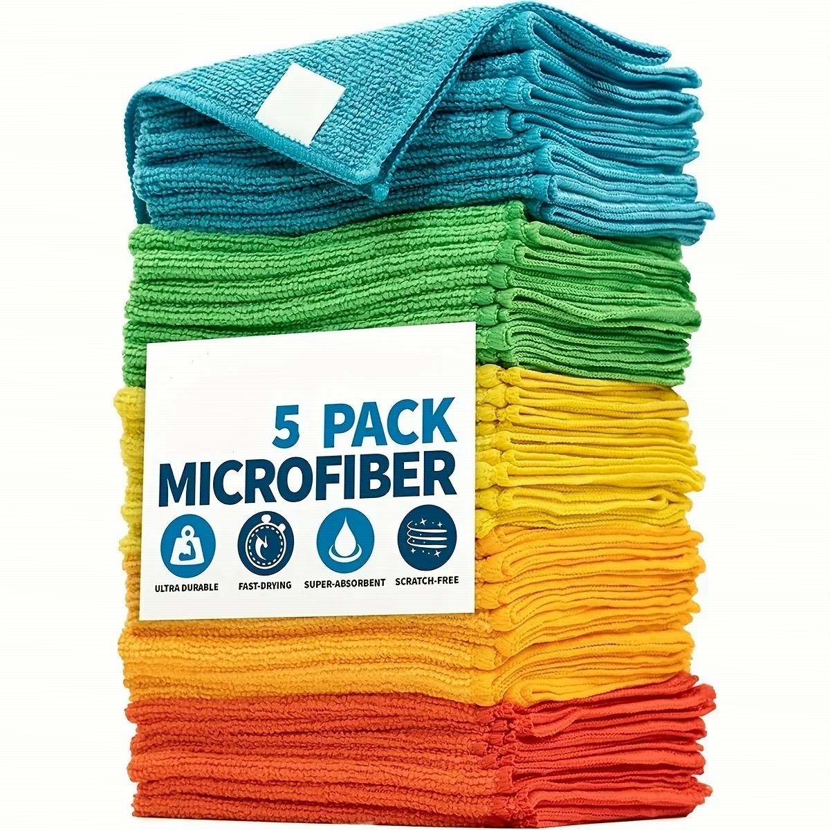 Microfiber Cleaning Cloth, Dishwashing Cloth Household Rag Kitchen Bat10/5/3pcs