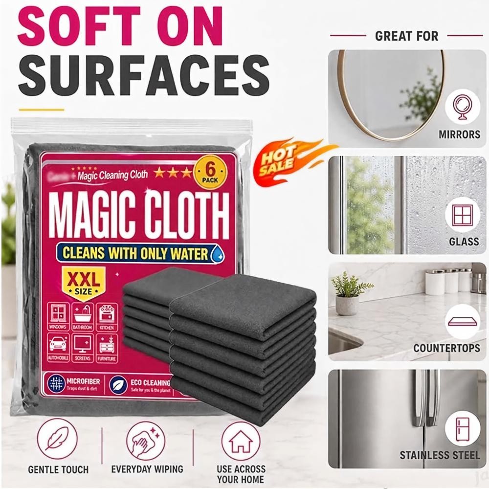 Genie Magic Cleaning Cloth Microfiber Cleaning Cloth Reusable ~20%OFF 6Pack