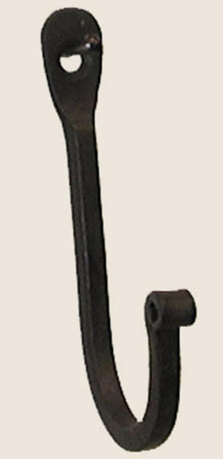 Vintage Hand Forged Iron Classic Early American Plain Hook Black (Set of 12)