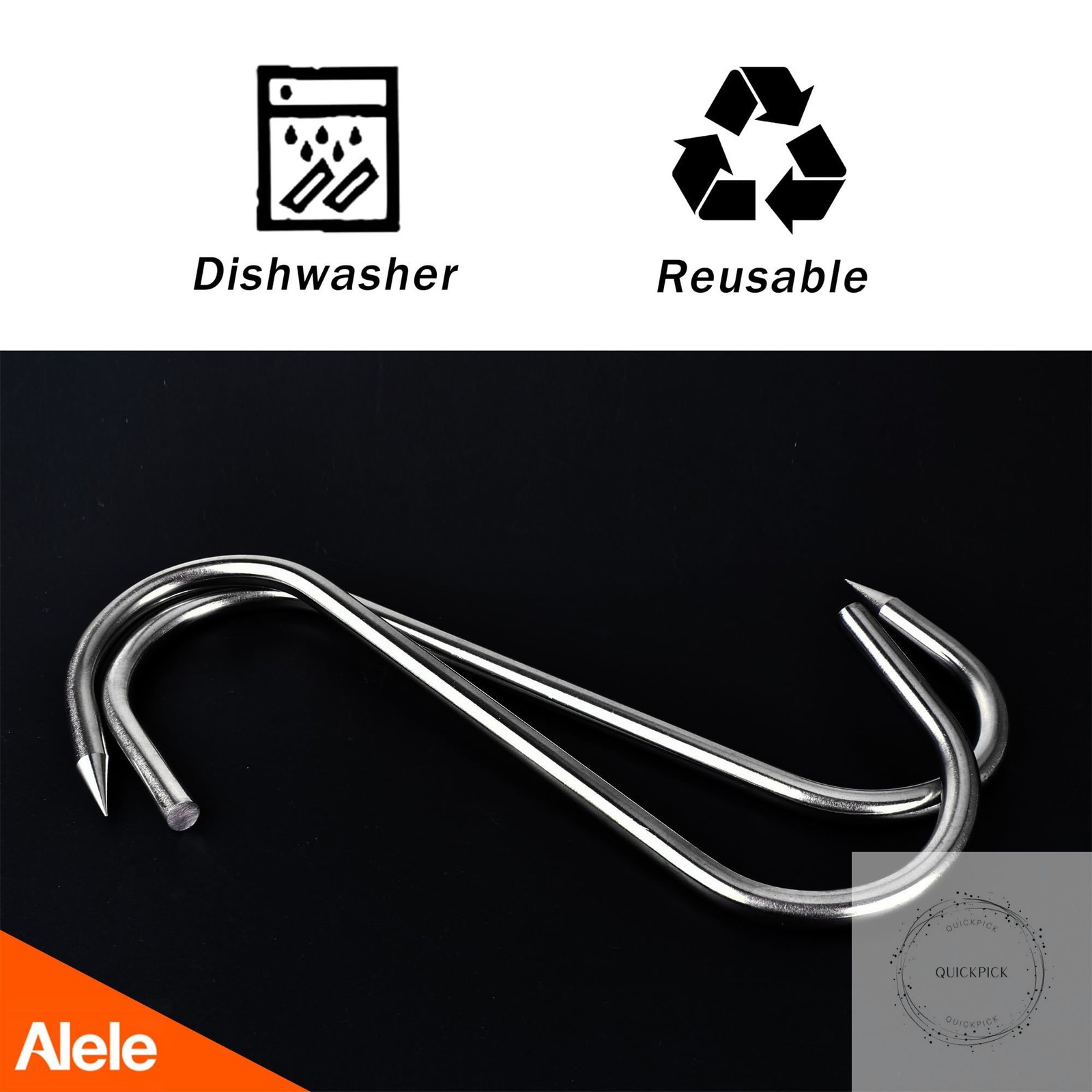 8 Inch Meat Hook Heavy Duty Stainless Steel Butcher Hooks for Hanging Beef,10 Pa