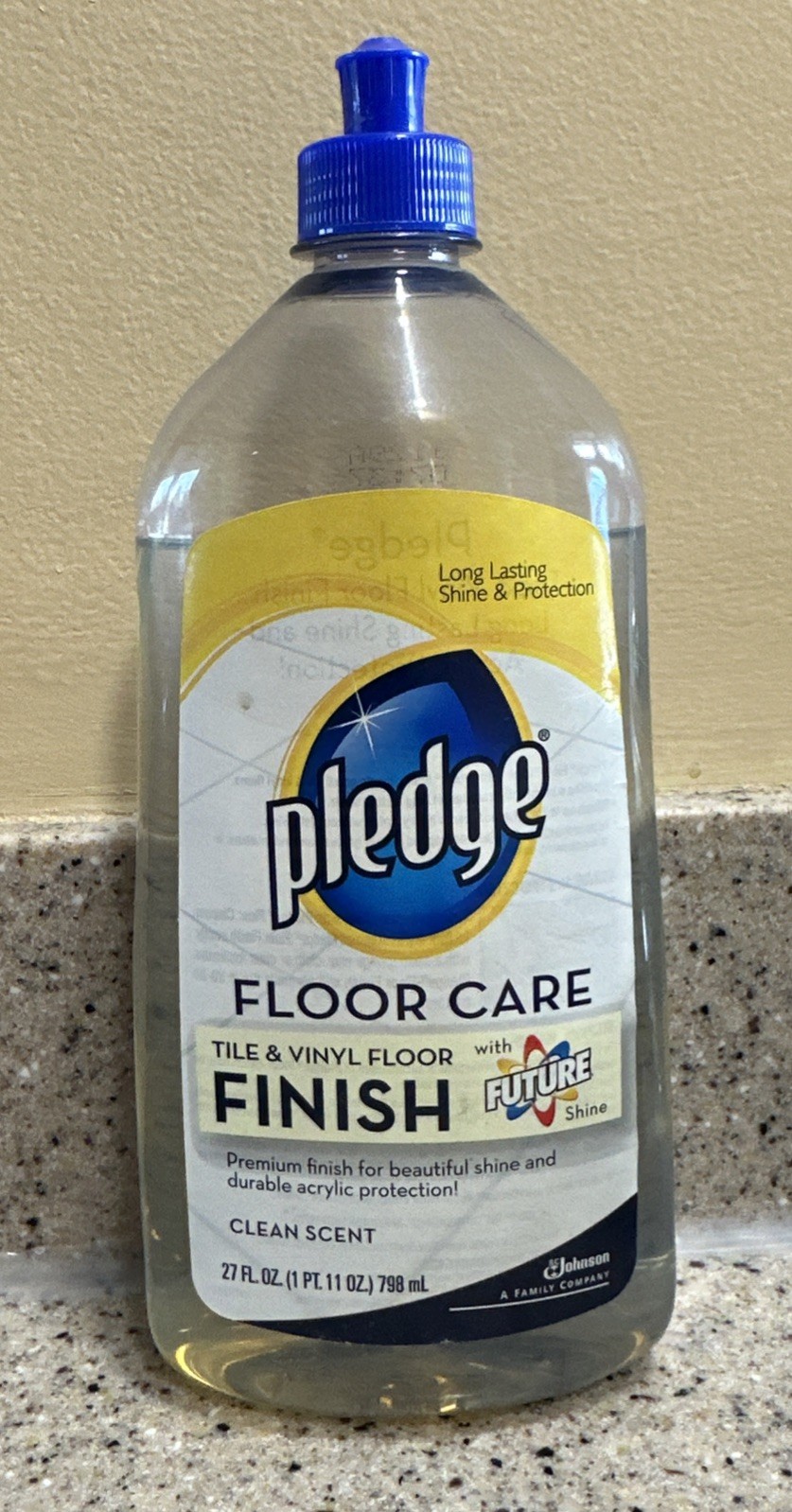 Pledge Floor Care Tile & Vinyl Finish With FUTURE Shine 27 oz Clean Scent New