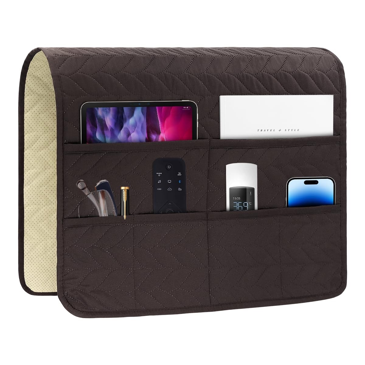 Sofa Armrest Organizer Arm Chair Caddy for Recliner, Remote Control Holder fo…