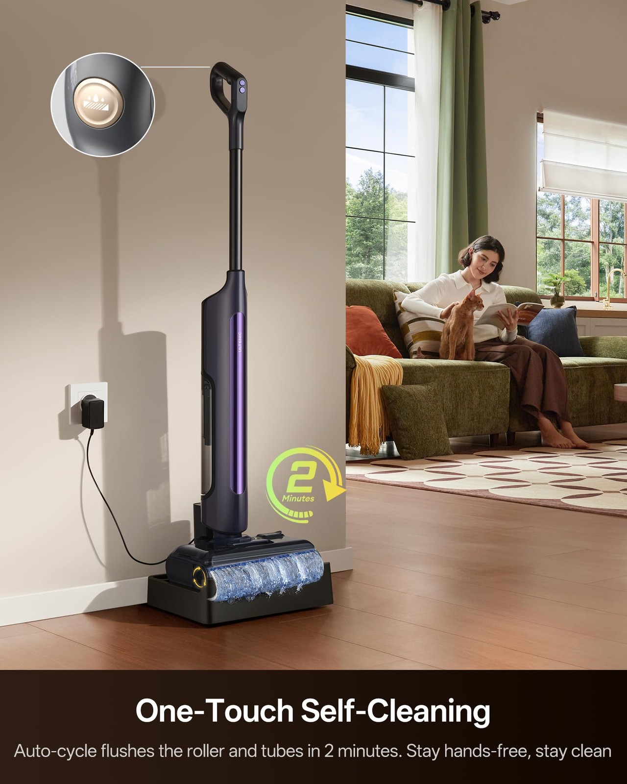 Ultenic Wet Dry Vacuum Cleaner, Vacuum Mop for Wet & Dry Messes, 180° Lay-Fla…