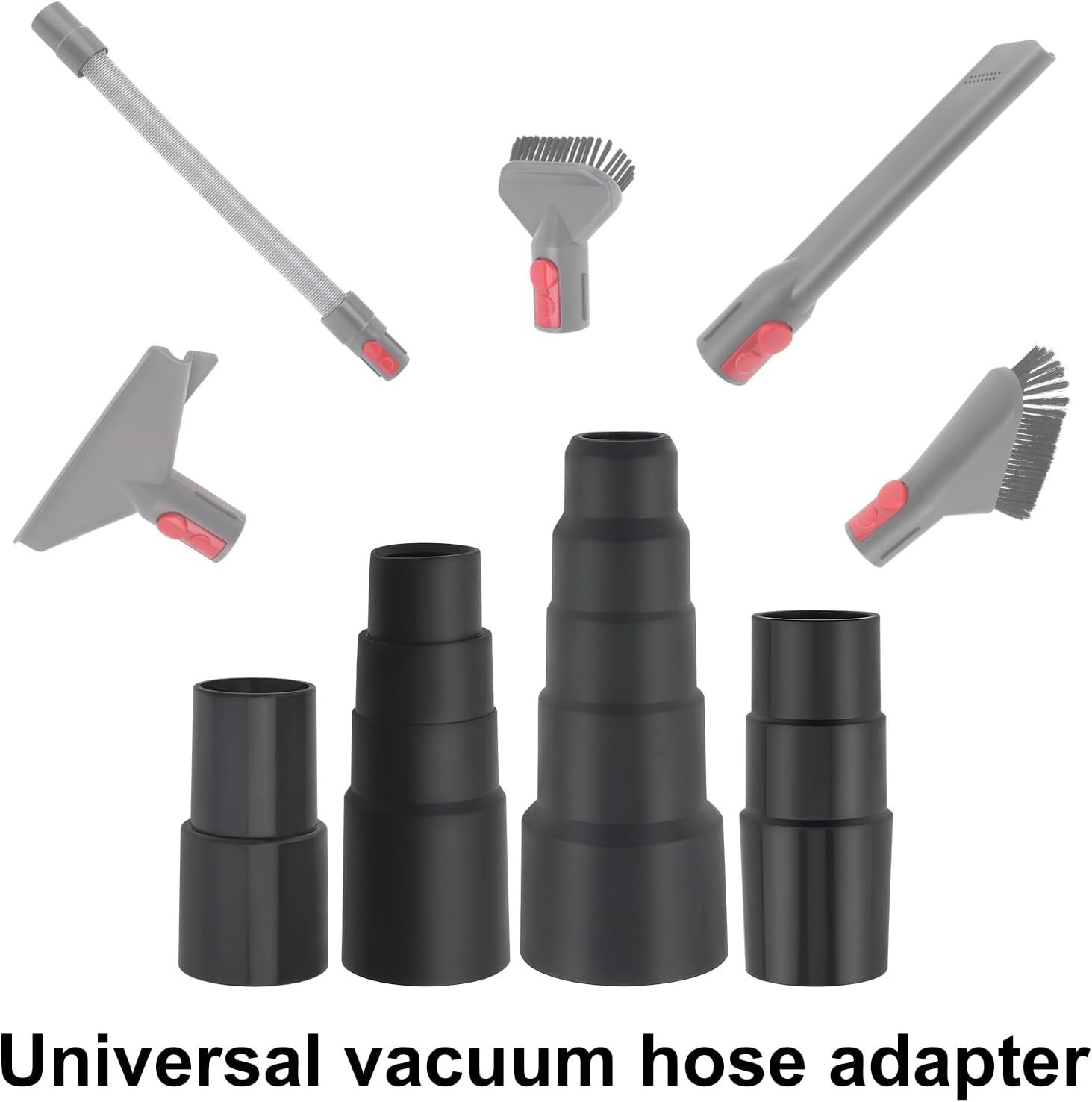 4-Pcs Vacuum Hose Adapter Kit – Reducer Connectors for Wet Dry Shop Vac, 25-42