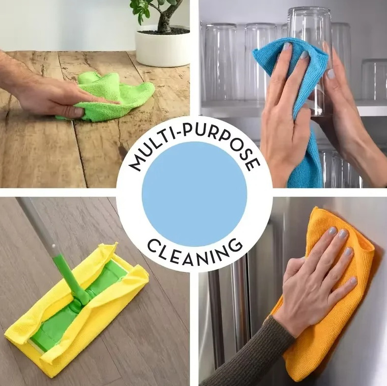 20pcs Microfiber Cleaning Cloths – Absorbent Rags for Kitchen & Bathroom – NEW