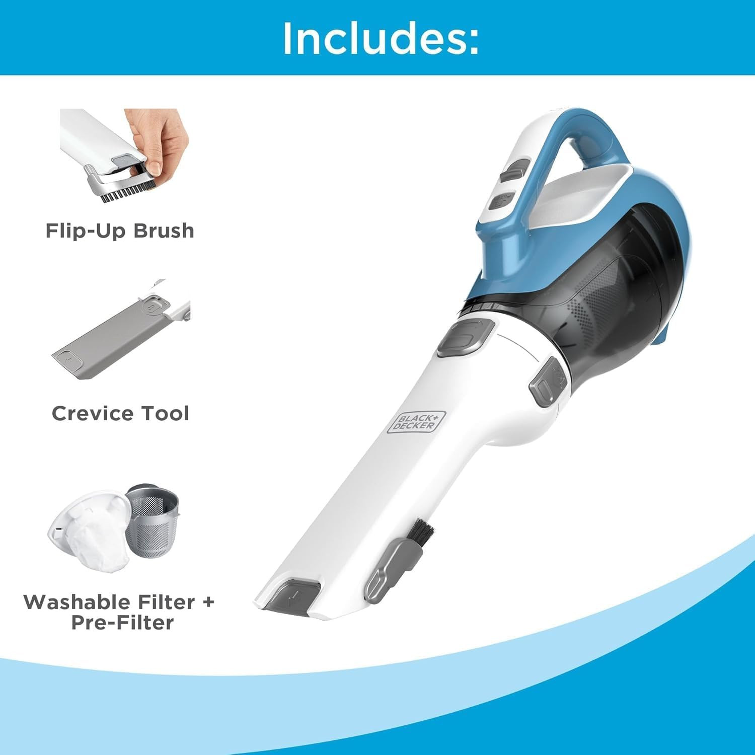 Black+Decker, Dustbuster Advancedclean Handheld Vacuum Cordless, Compact Home an