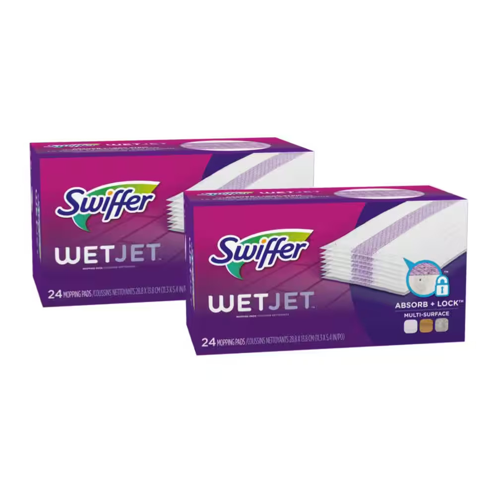 Wetjet Cleaning Wet Mop Pad Refills (24-Count, 2-Pack) Free Ship NEW