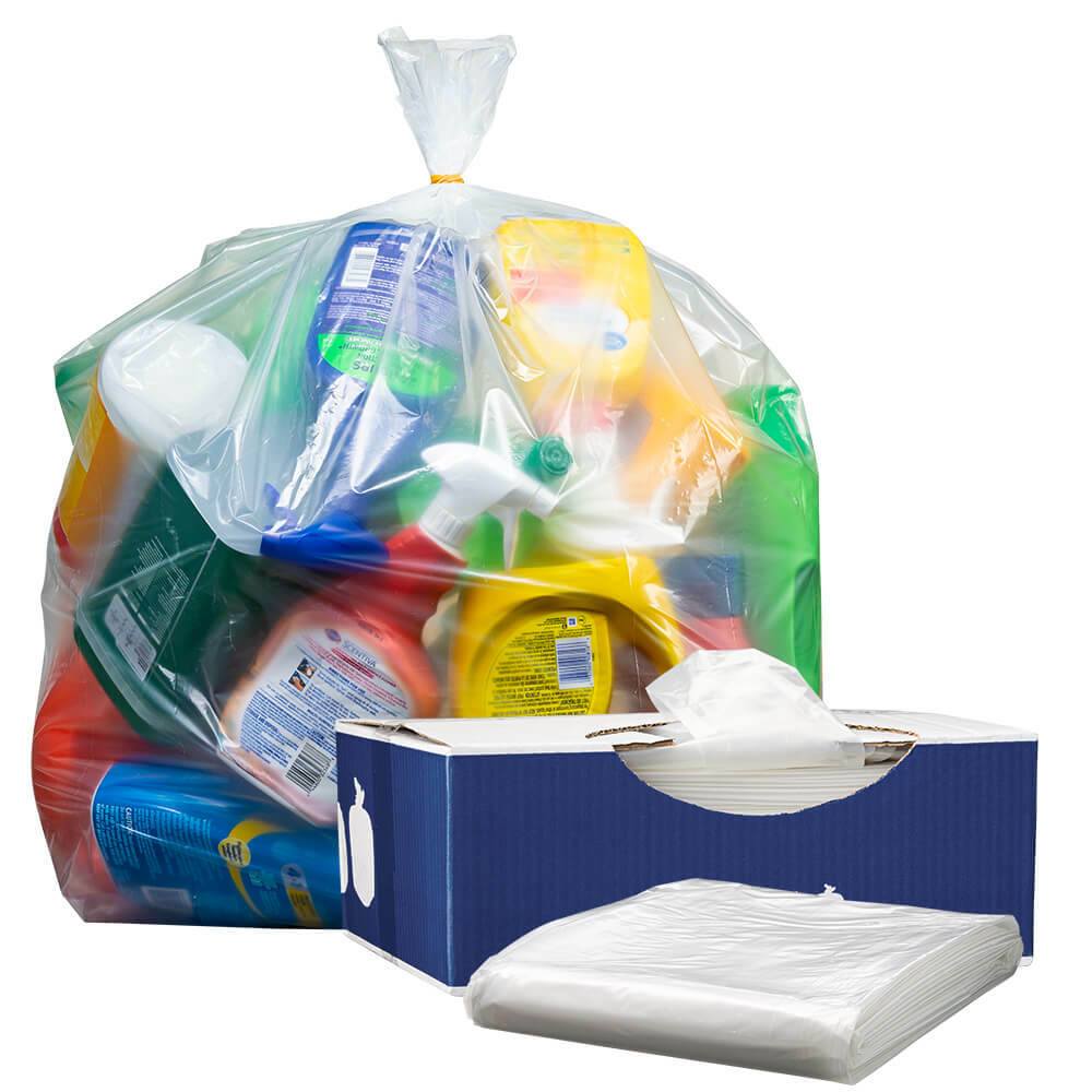 Plasticplace 55-60 Gallon Trash Bags – Clear, case of 50 bags