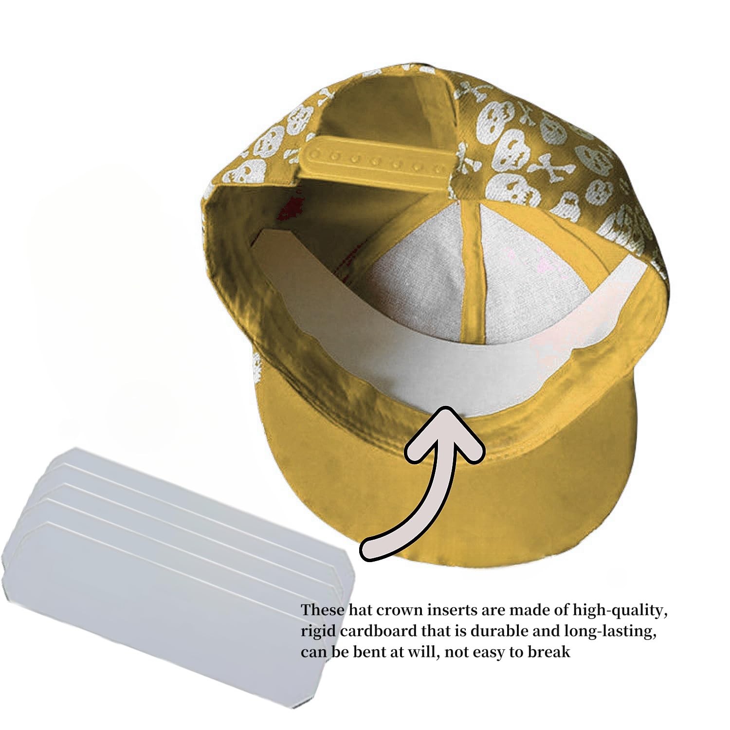 25 Pcs Baseball Caps Inserts Shapers, 5 Design Cardboard Hat Support Brim Hol…