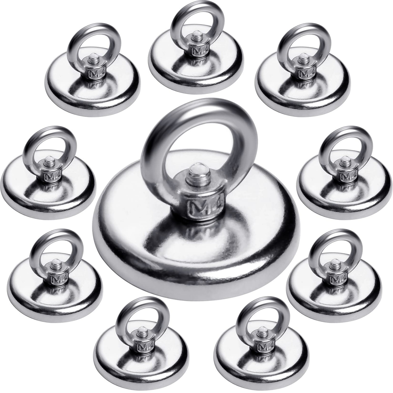Strong Magnetic Hooks 10 Pack, 100 LBS Pulling Force Rare Earth Neodymium