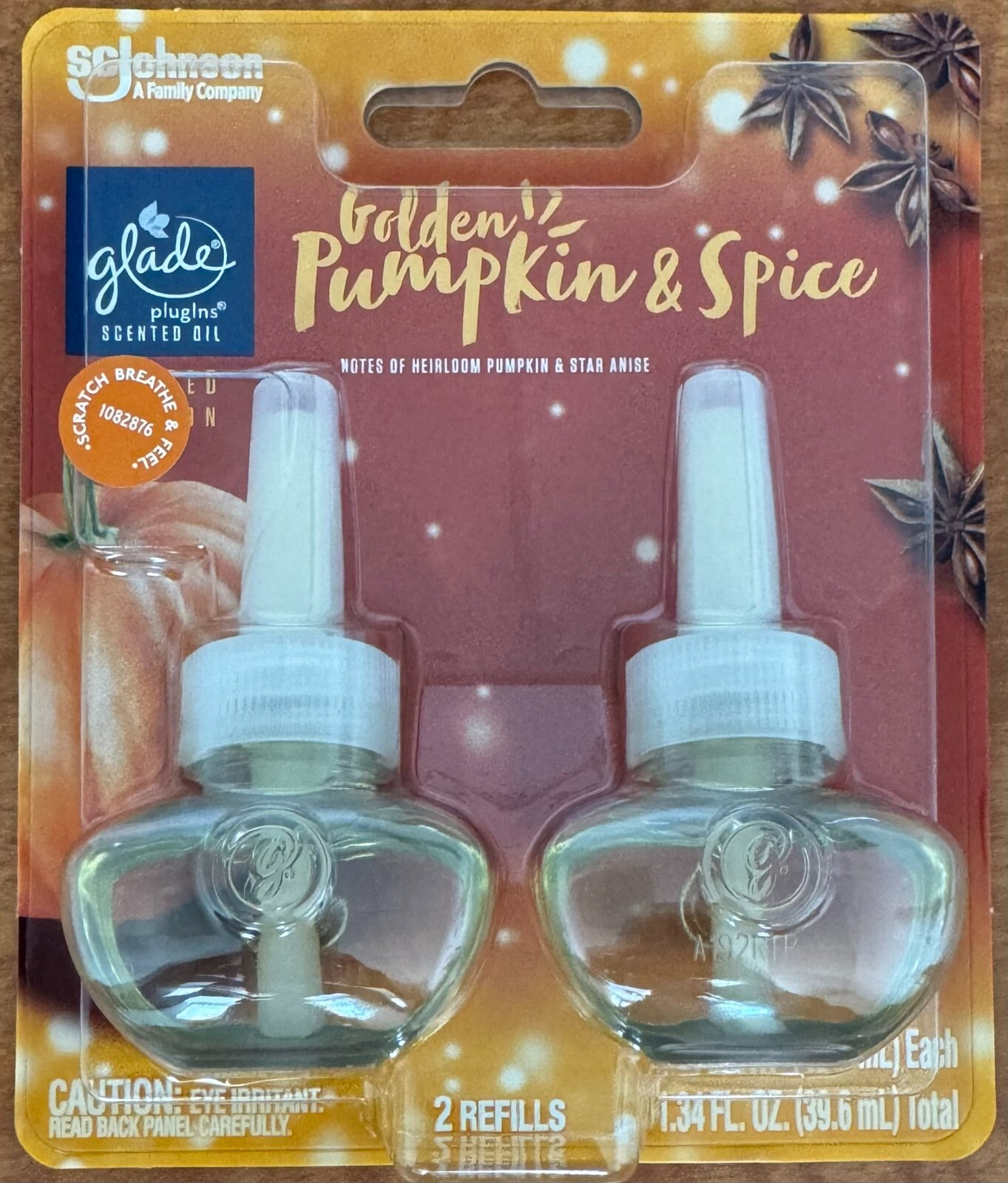 Glade Limited Ed Golden Pumpkin & Spice 5pk of 2 (10) Plugins Scented Oil Refill