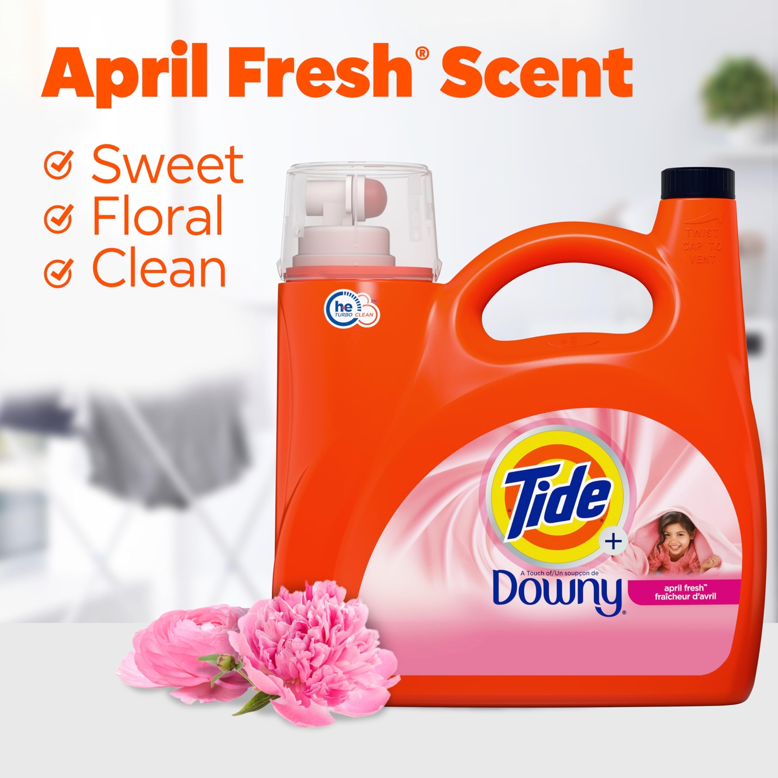 Tide with Touch of Downy Liquid Laundry Detergent 132 Fl Oz Powerful Cleaning