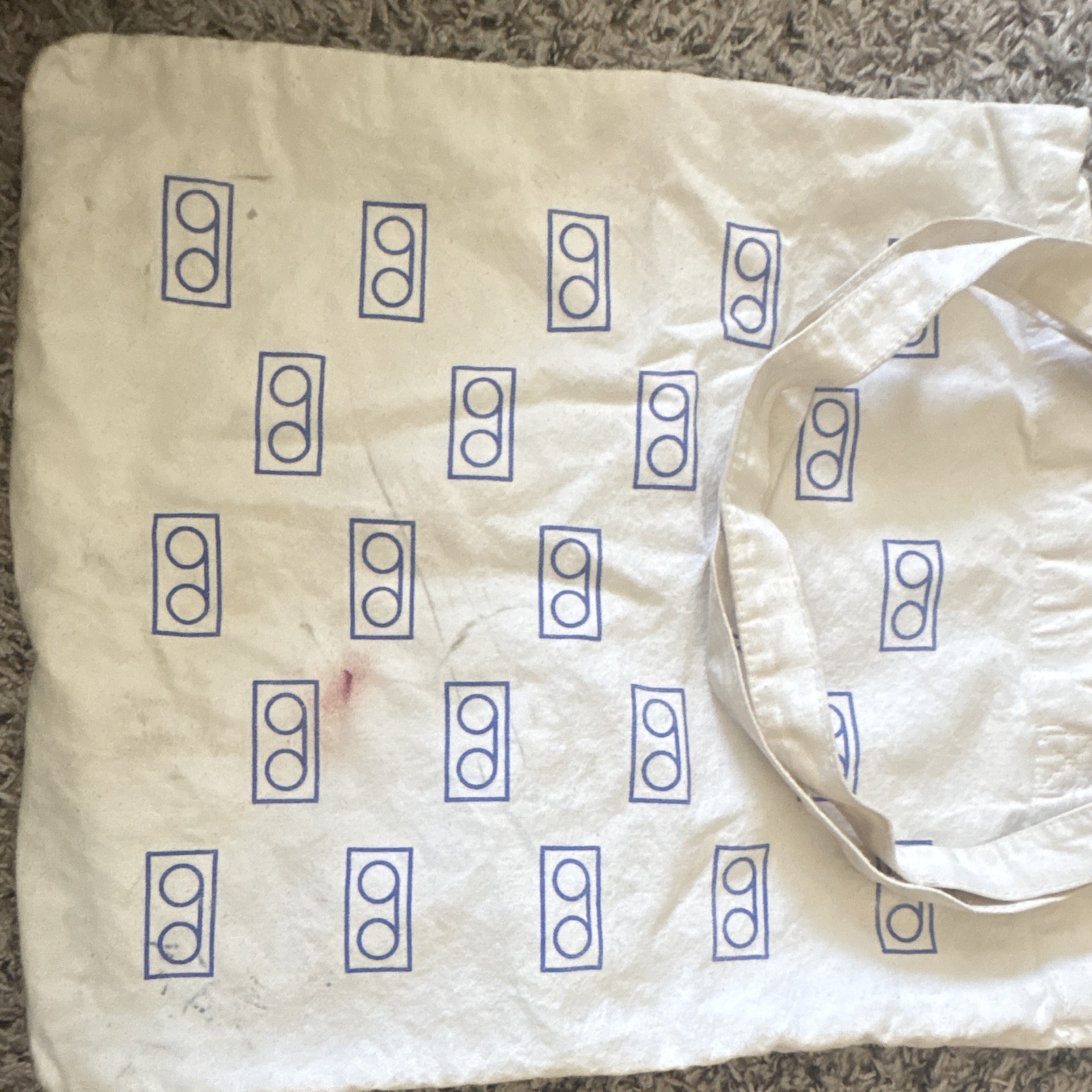 Lucy Dacus Home Video Reusable Tote Bag White/Blue Print