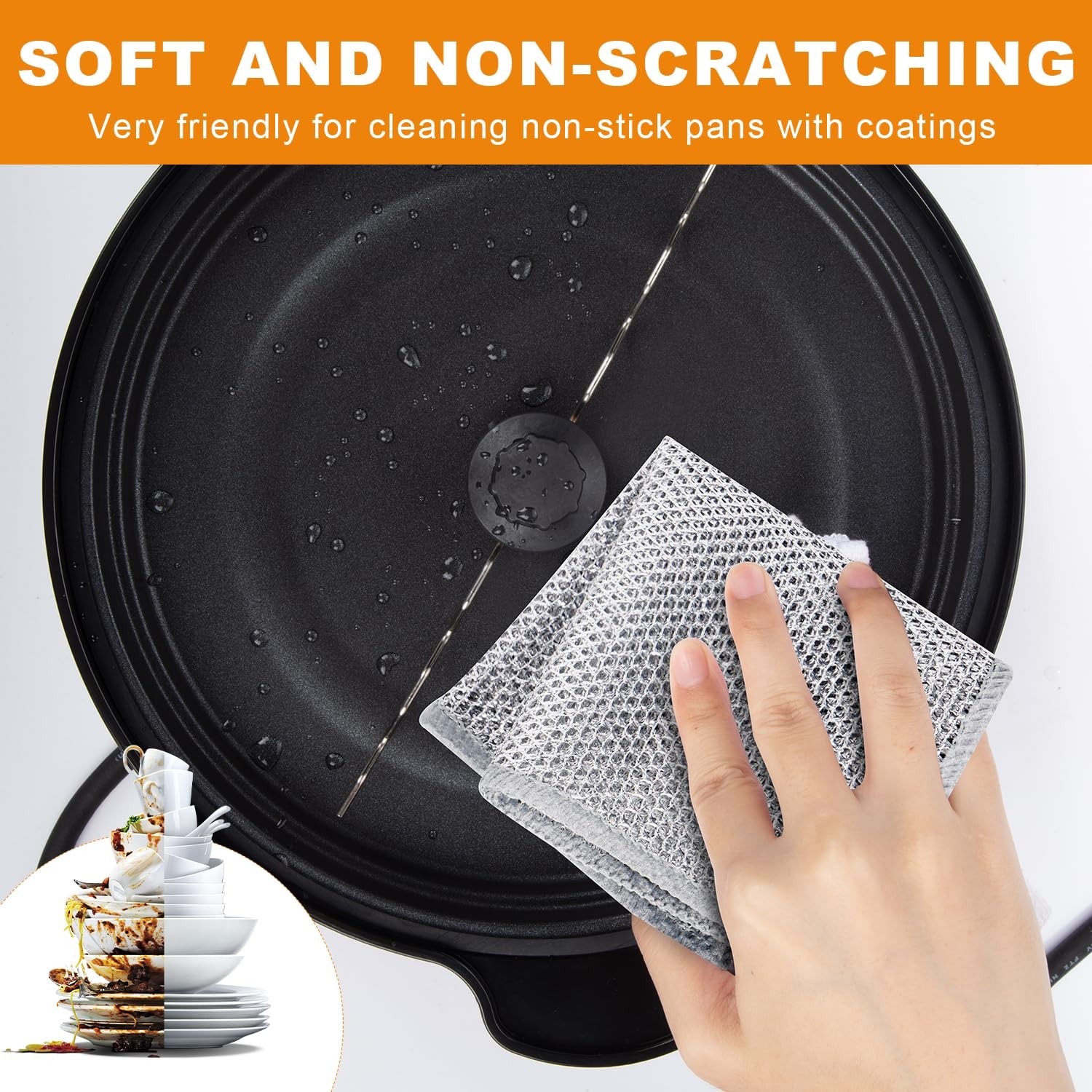 20 Pcs New Upgrade 3-Layer Metal Dish Cloth, No Scratches Wire Cleaning Cloth