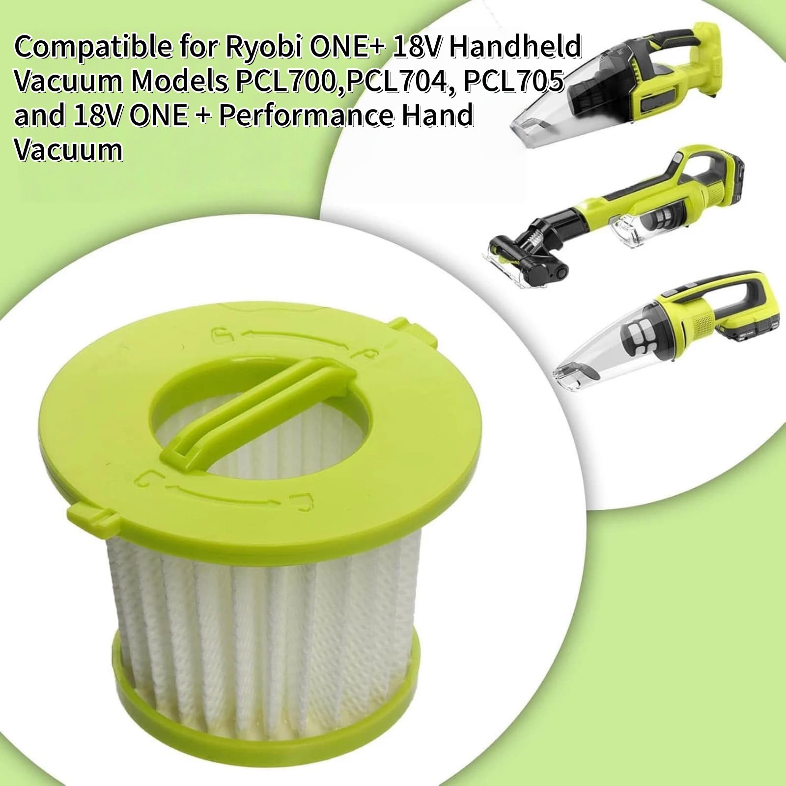4 Pack Fine Dust Filter For Ryobi HART Hoover Hand Vacuum PCL700 PCL704 PCL705