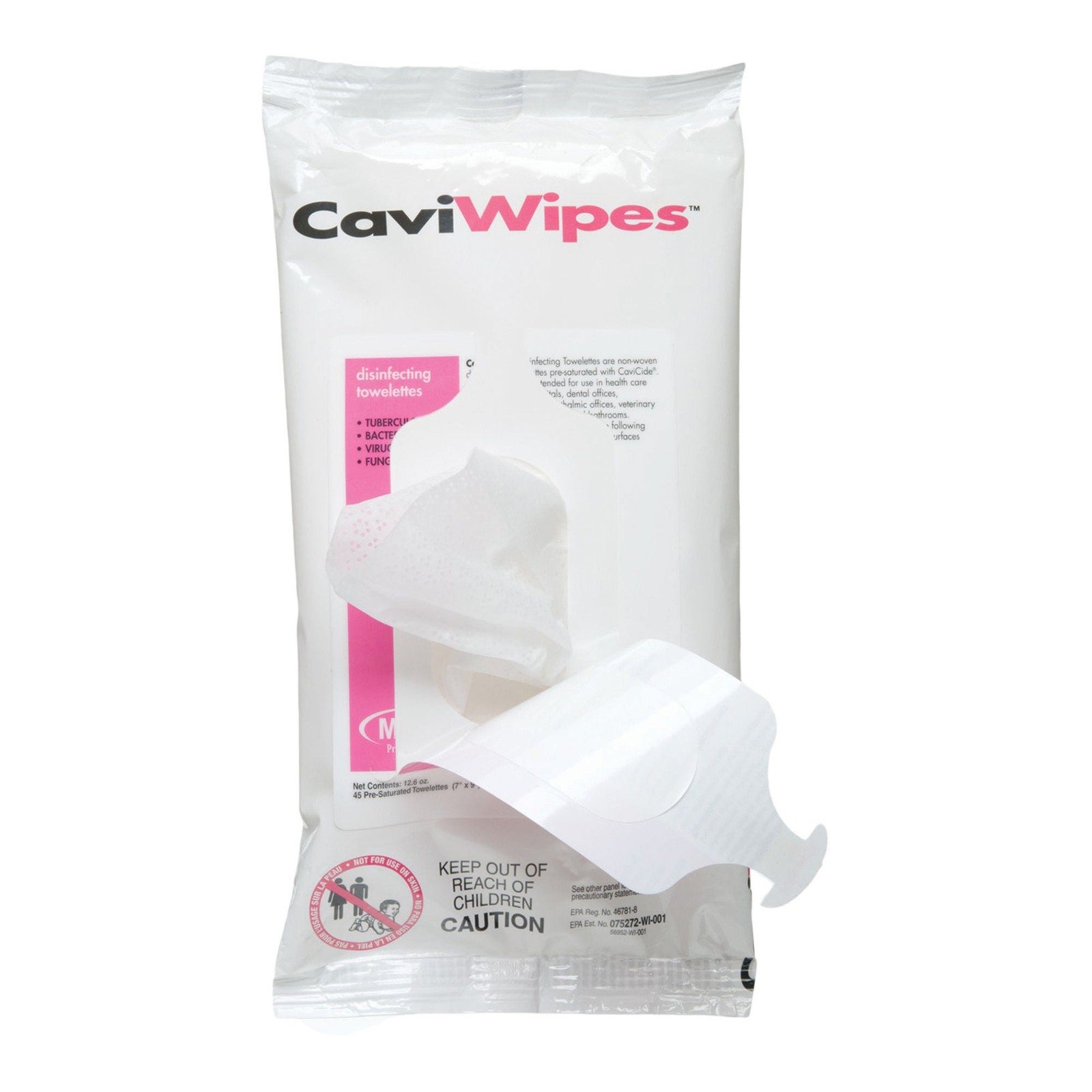CaviWipes Alcohol Surface Disinfectant Wipes 1 Pack – 45 Towelettes per Pack