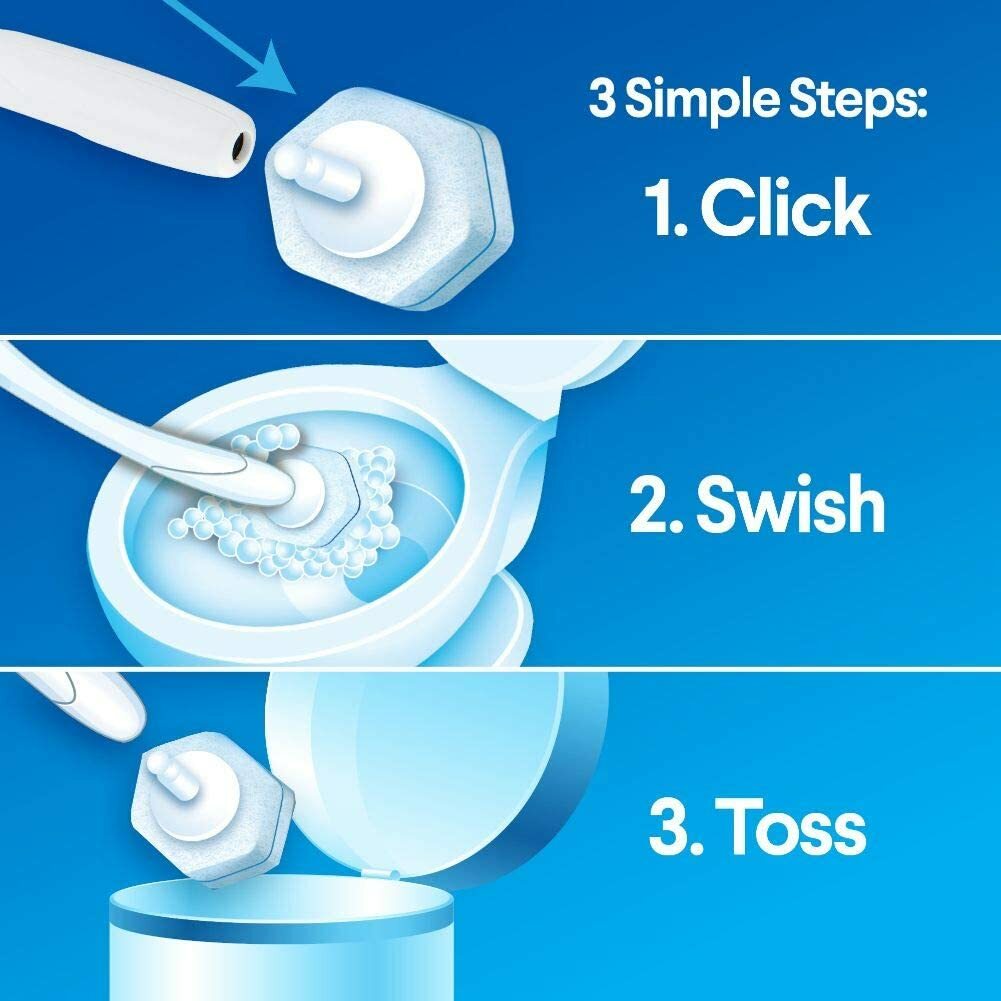 CLOROX 3-IN-1 Toilet Cleaning STARTER KIT ~ WAND + CADDY + 6 SCRUBBING PADS