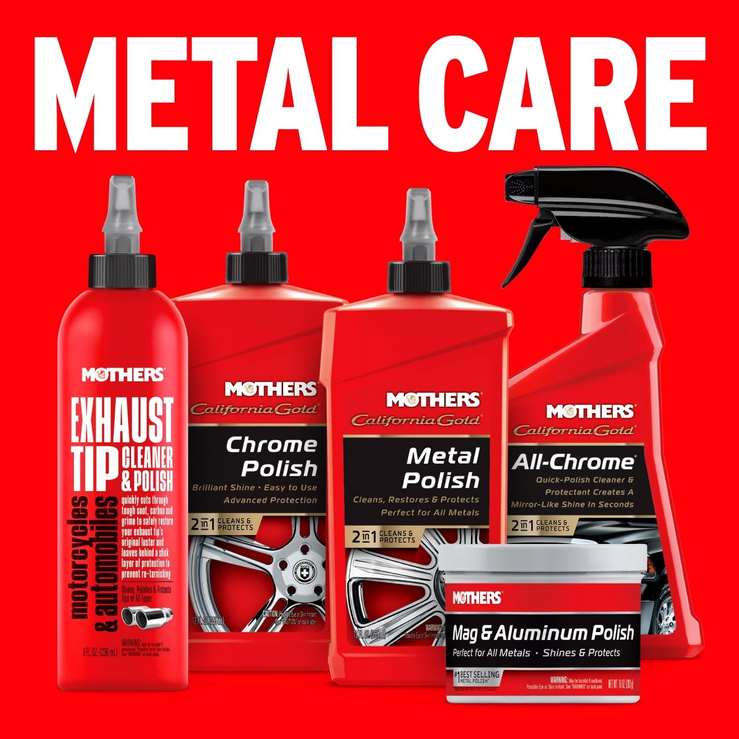Mothers Mag & Aluminum Polish, 10 oz – Legendary Shine for Restoring Metal