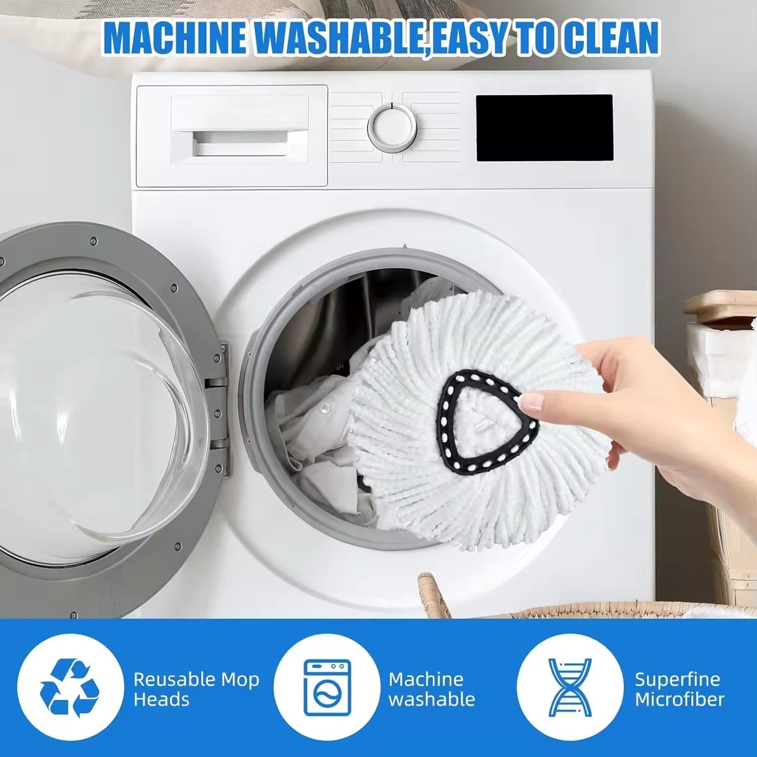 1-6Replacement Microfiber Mop HEAD For O-Cedar Spin Mop Easy Clean Wring Refill