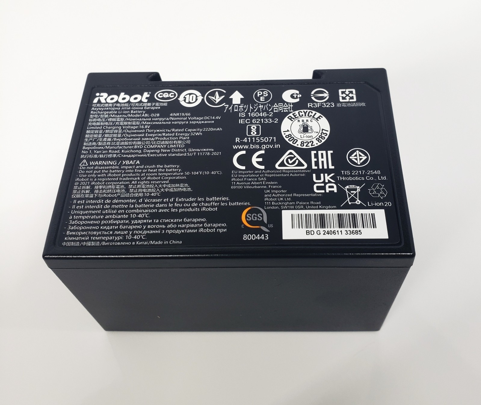 Genuine Battery for iRobot Roomba i4 j5 j6 j7 j5+ j6+ j7+ abl-d2b