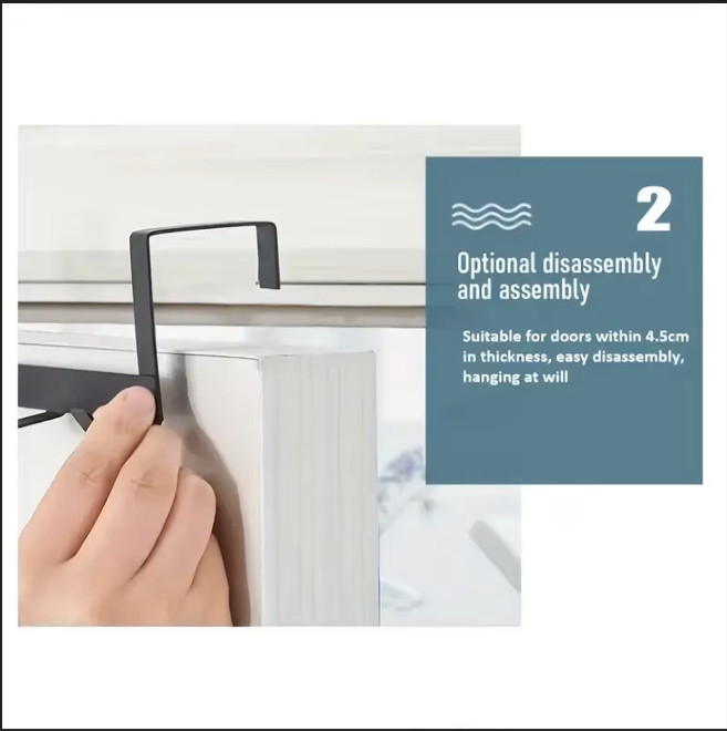Heavy Duty Over Door Hook Rack 5 Hooks Adjustable Hanger for Coats Hats Towels
