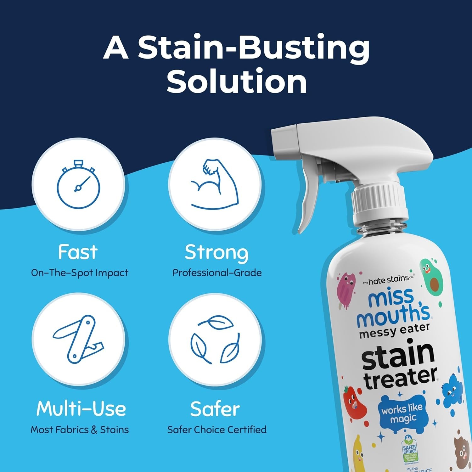 Messy Eater Stain Treater Spray – 16oz Stain Remover – Newborn & Baby Essenti…