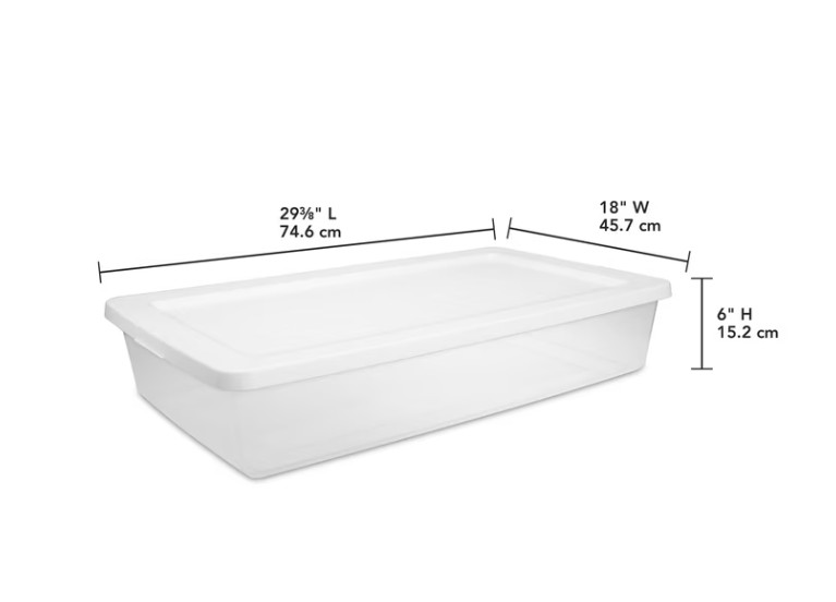 Sterilite 41 Quart Storage Box, Clear Plastic Storage Bin with Snap-on Lid