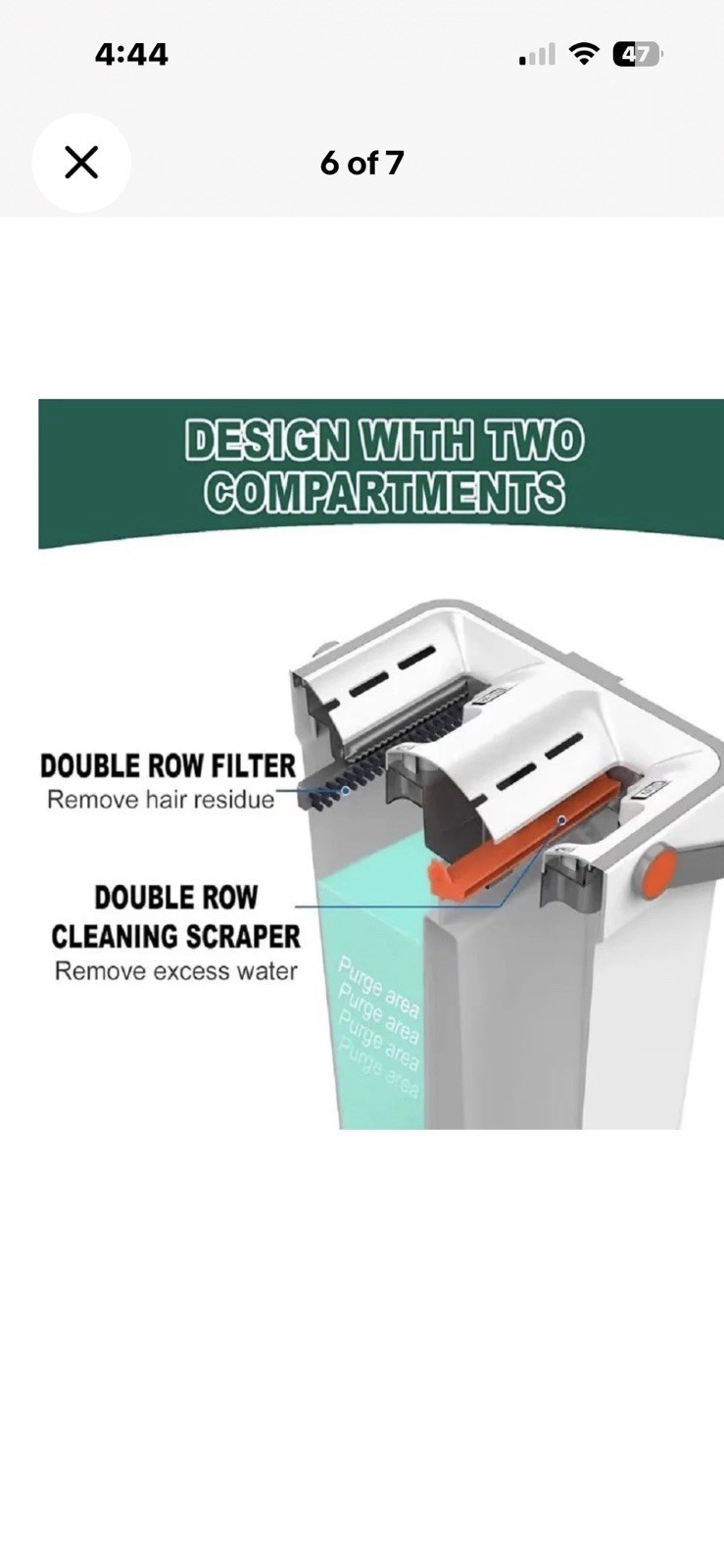 Mop and Bucket Set with Wringer 360° Flat Floor Mop 2 Microfiber Pads Wet & Dry