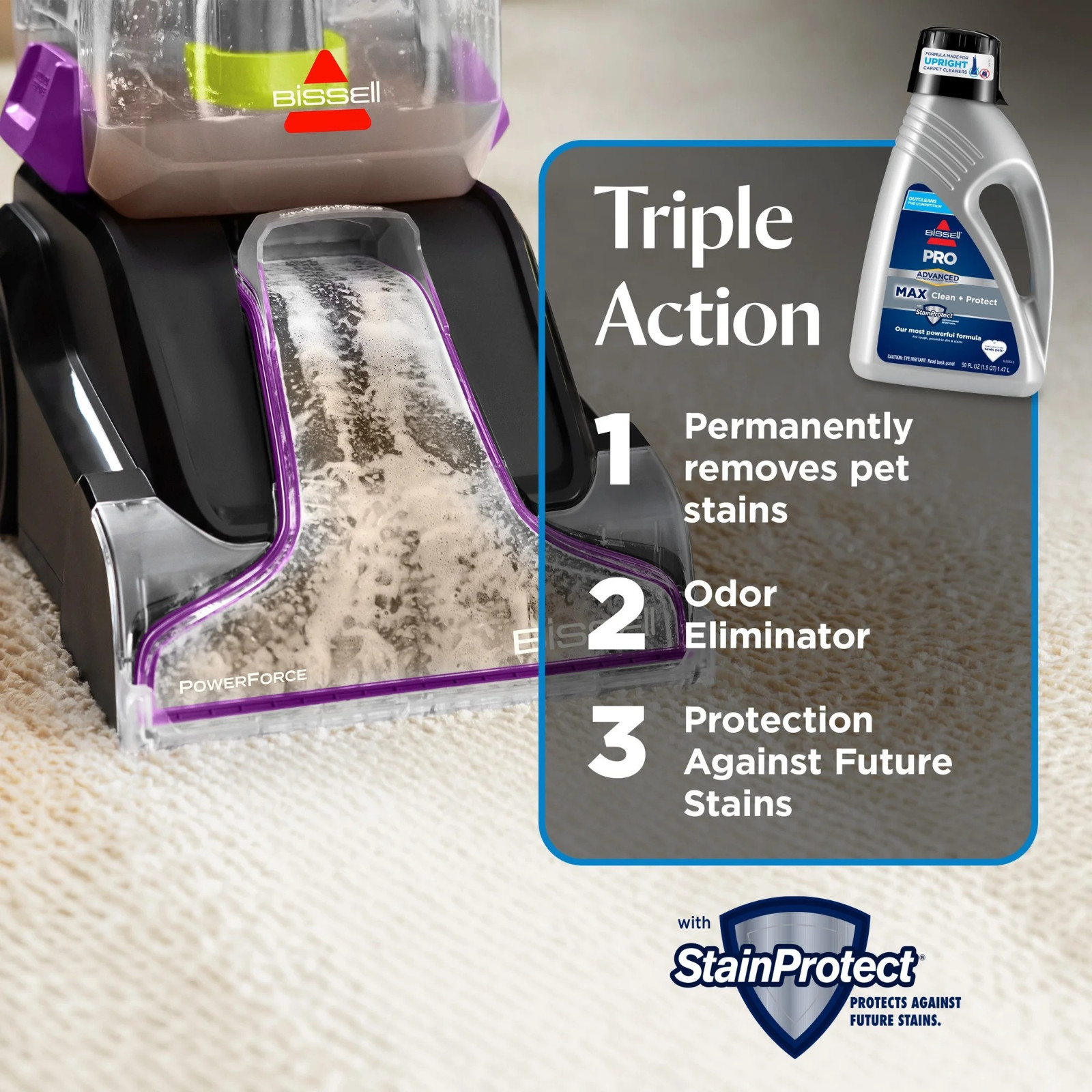 BISSELL Advanced Pro Max Clean + Protect Deep Cleaning Carpet Formula, 50 oz.