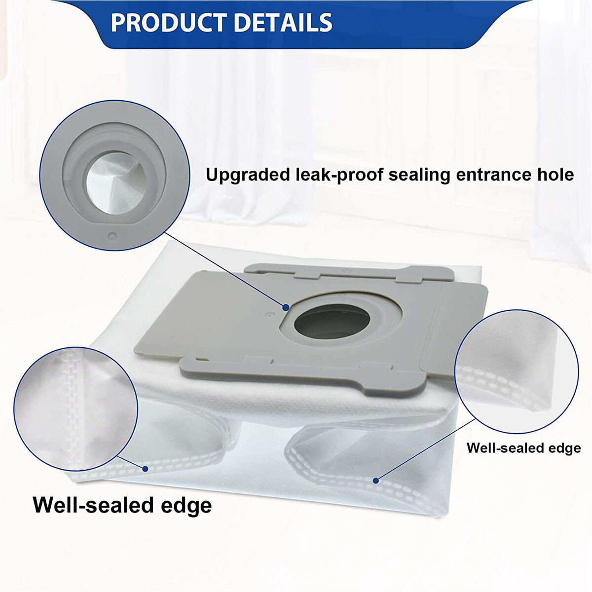 8 Packs Vacuum Bags for iRobot Roomba i7 i7+/Plus s9 s9+ (9550) i8 W/ Clean Bag