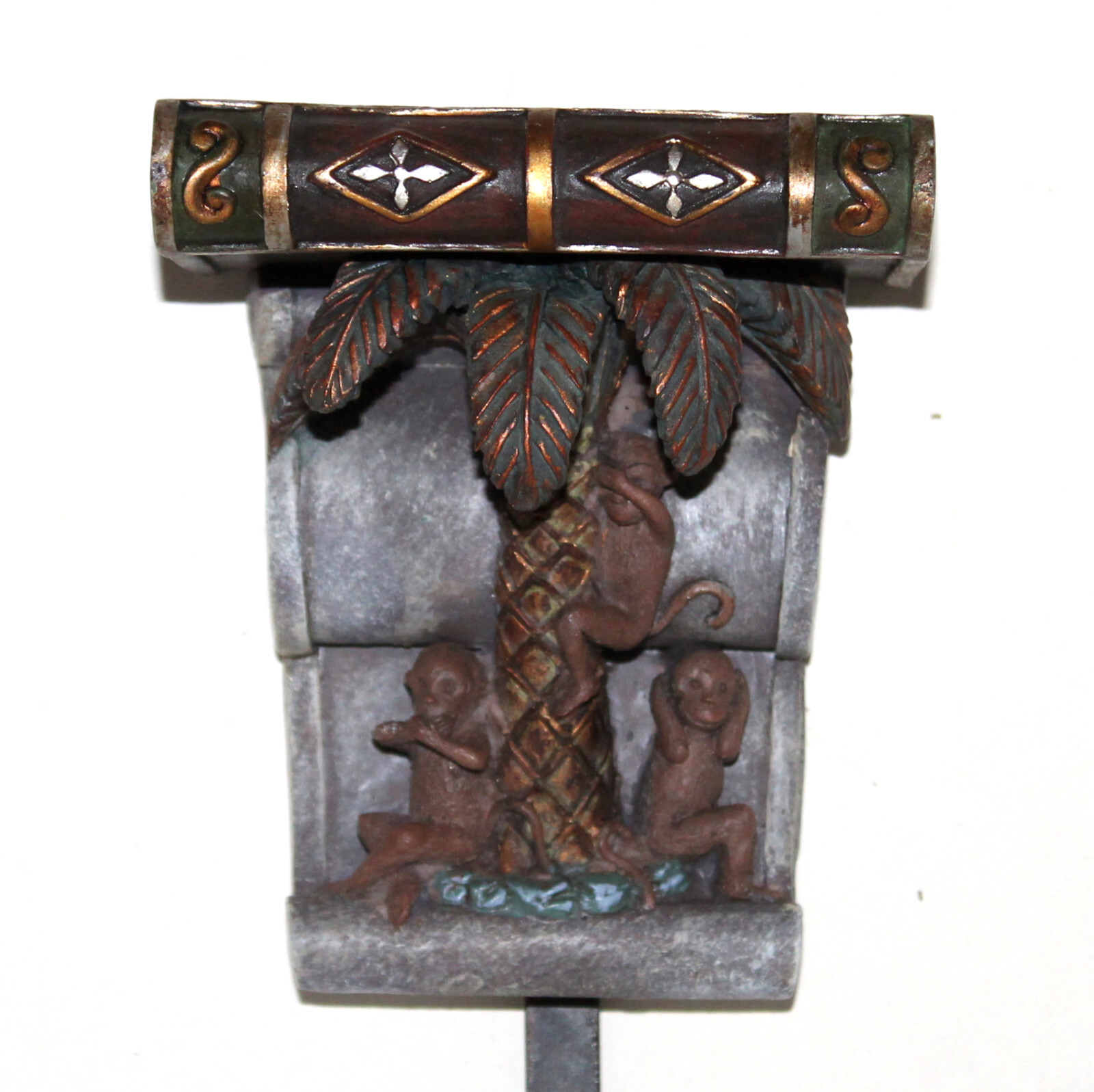 Orions Wall Hook coat hanger Wise Monkeys Palm Tree shelf decor vintage