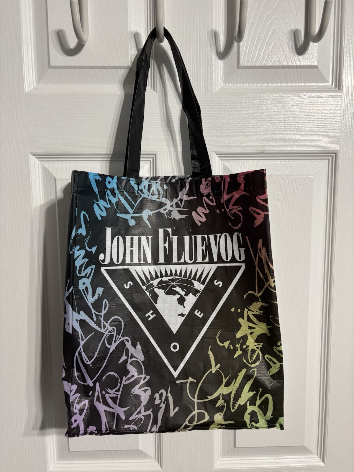 John Fluevog Shoes Reusable Shopping Bag Tote Shoes Wisely 14.5″x12.5×5.5″